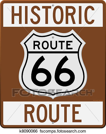 373x470 Clip Art Of Historic Route 66 Sign K8090066