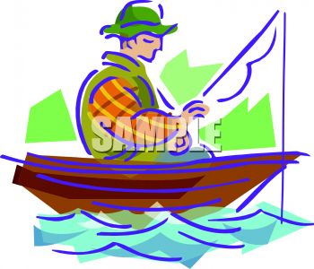 350x300 Guy, In A Row Boat, Fishing