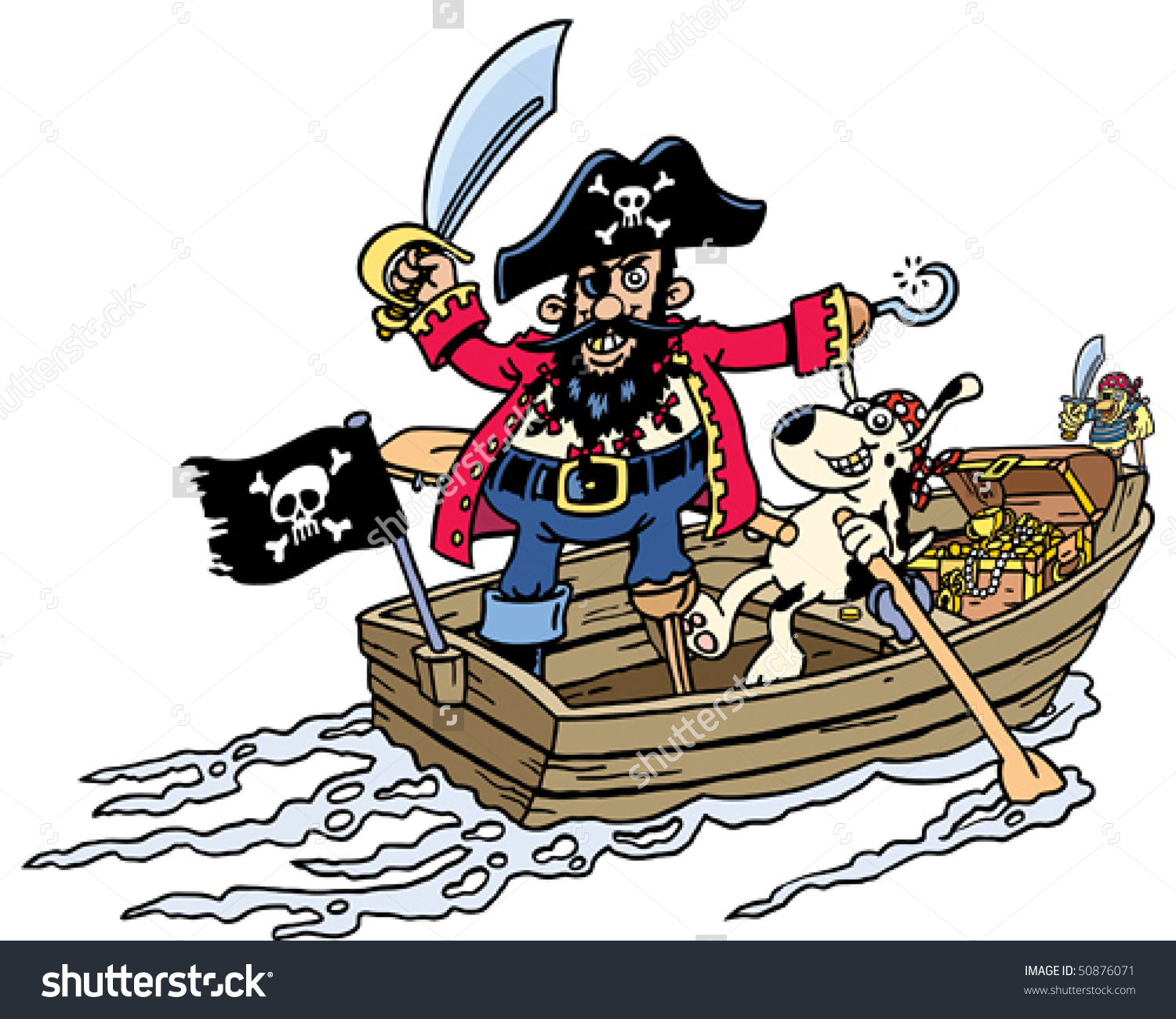 1500x1300 Pirate Rowboat Clipart