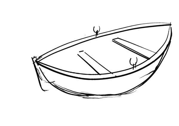 Rowboat Boat Row Drawing Cartoon Ducks Clipart Clip Pontoon 