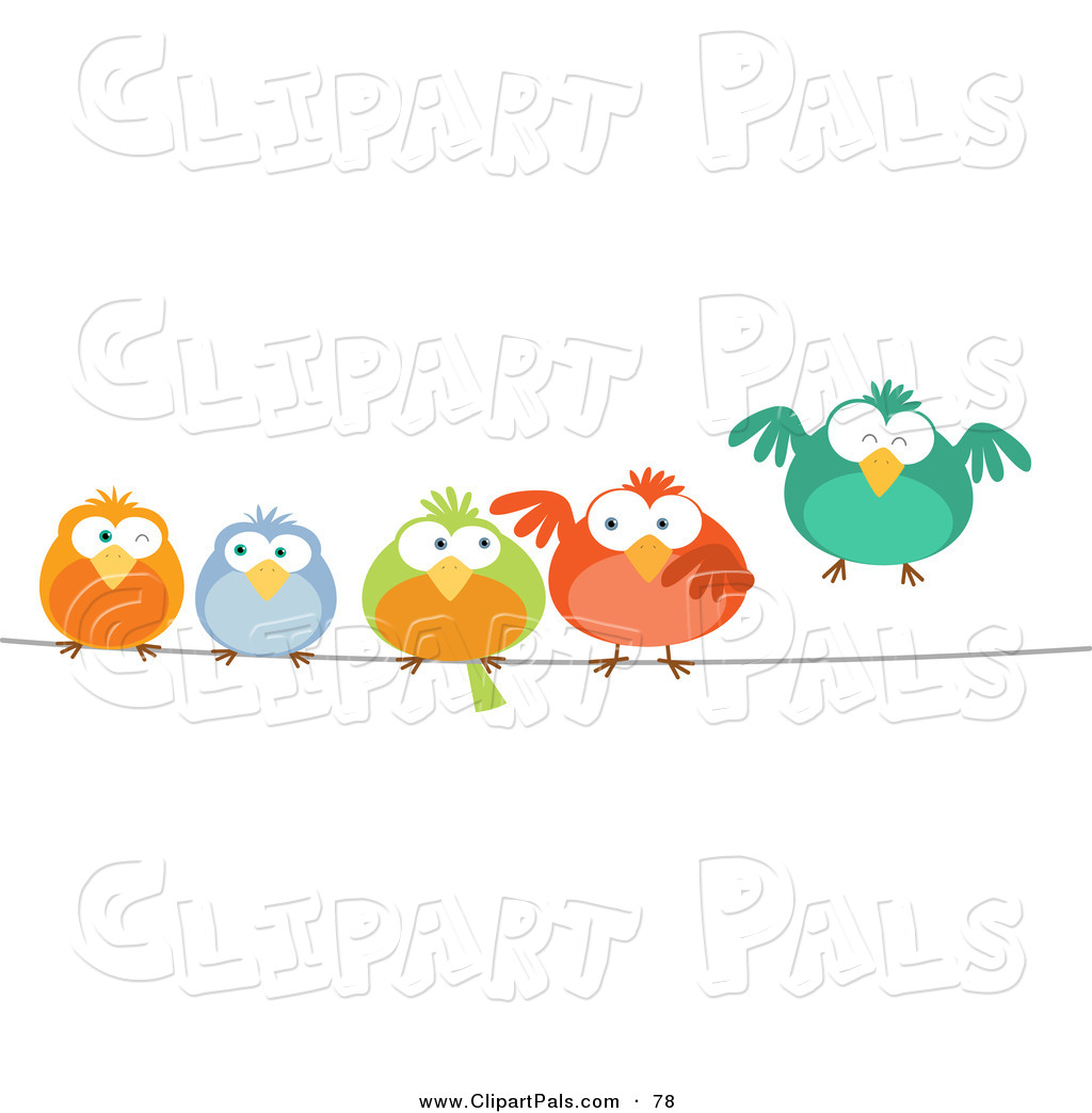 1024x1044 Pal Clipart Of A Row Of Cute Colorful Birds On A Wire By Qiun