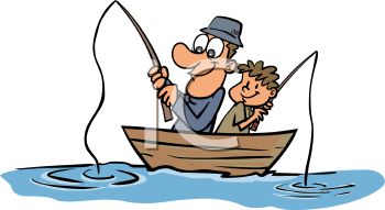 350x191 Father And Son Fishing In A Rowboat