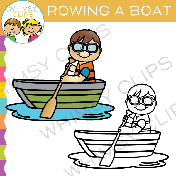 600x600 Rowing A Boat Clip Art , Images Amp Illustrations Whimsy Clips
