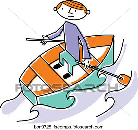450x425 Stock Illustration Of Man Rowing Boat Bon0728