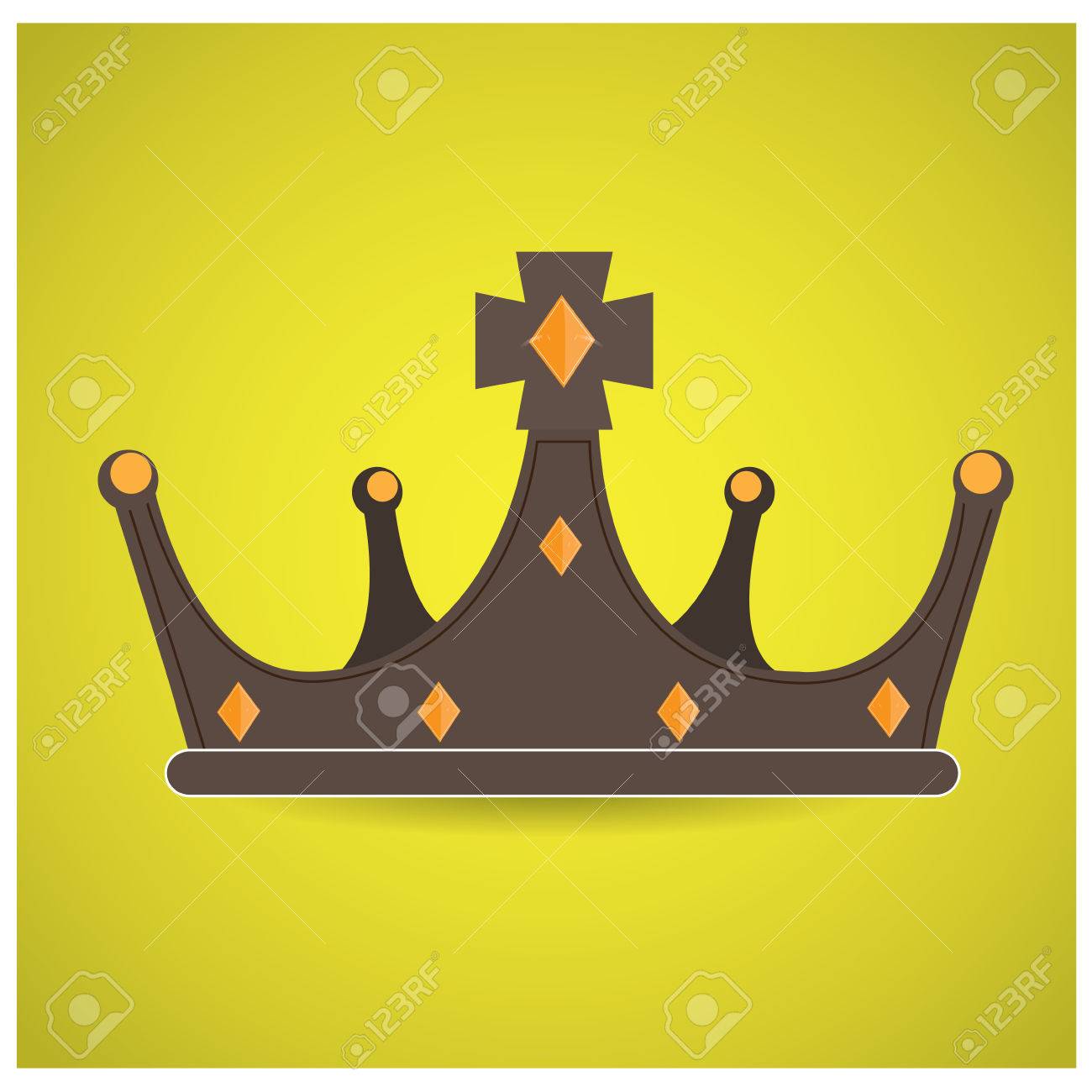 1300x1300 Isolated Royal Crown On A Yellow Background Royalty Free Cliparts