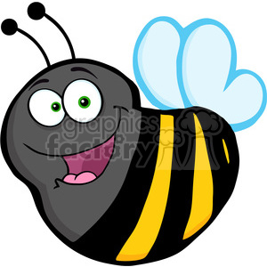 300x300 Royalty Free 5592 Royalty Free Clip Art Happy Bumble Bee Cartoon