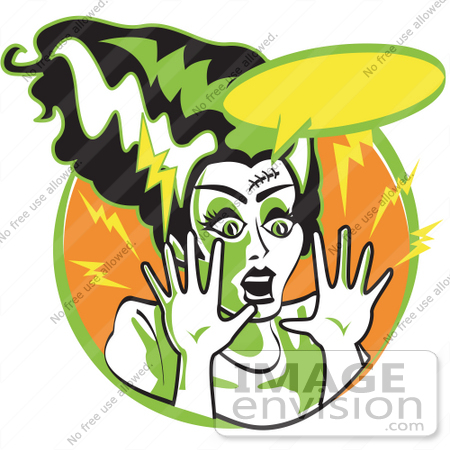 450x450 Royalty Free Cartoon Clip Art Of The Bride Of Frankenstein