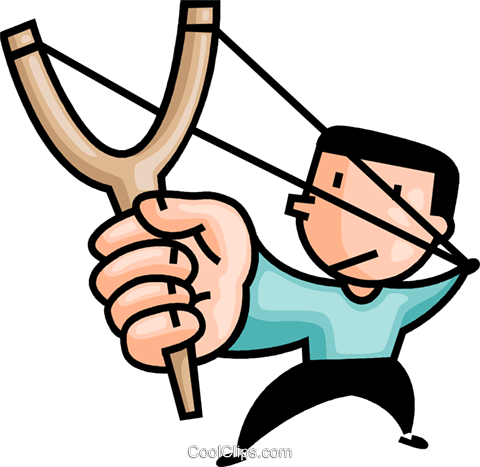 480x467 Boy With A Slingshot Royalty Free Vector Clip Art Illustration