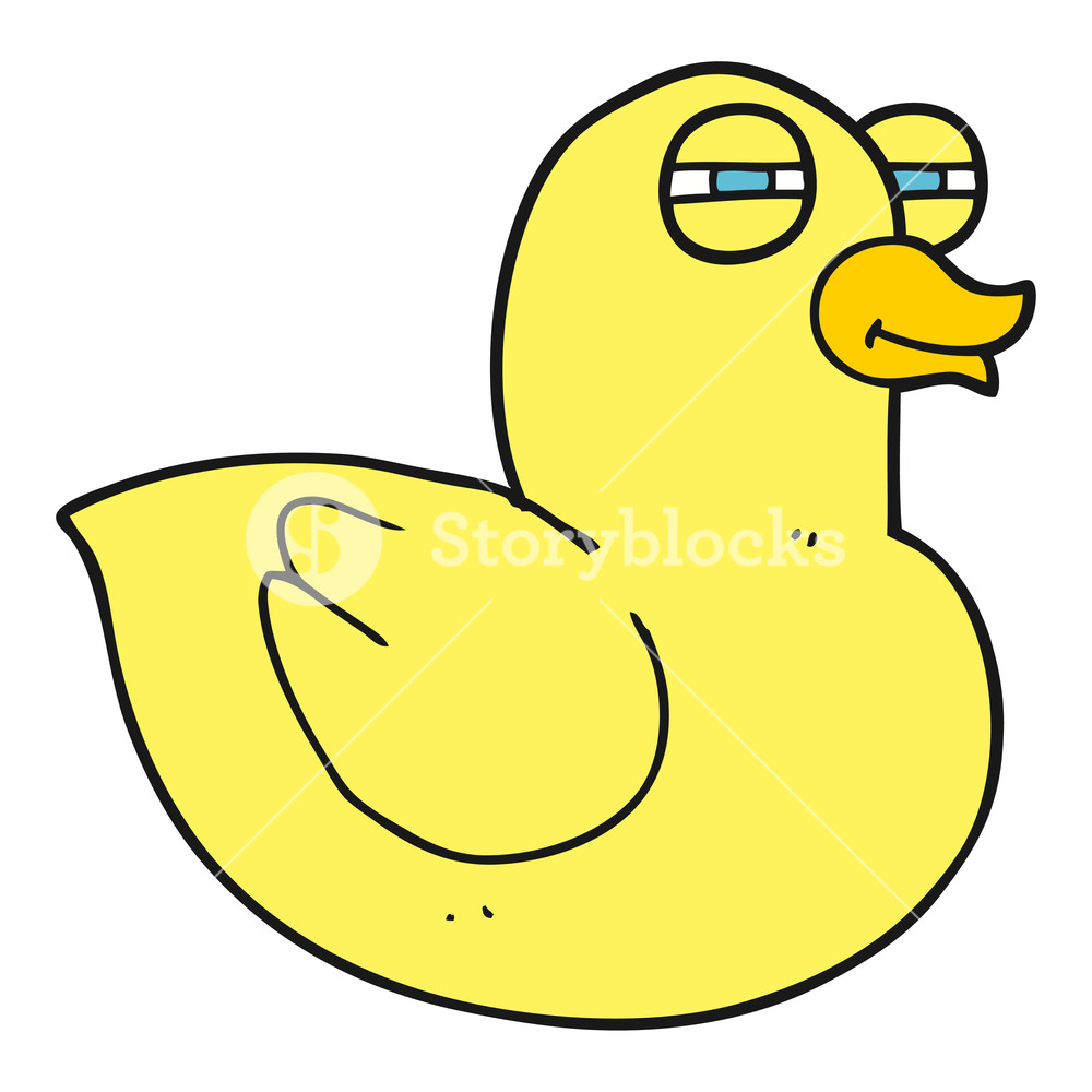 1000x1000 Freehand Drawn Cartoon Funny Rubber Duck Royalty Free Stock Image