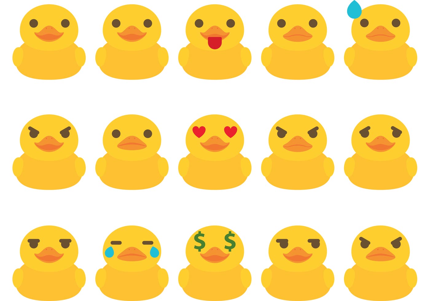 1400x980 Rubber Duck Emoticon Vectors