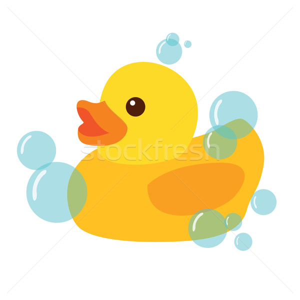 600x600 Yellow Rubber Duck Icon Vector Illustration Clipart Vector