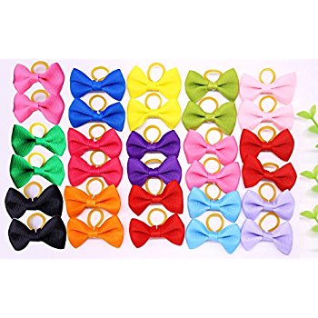 350x350 Pet Dog Hair Bows Accessories With Rubber Bands Pack
