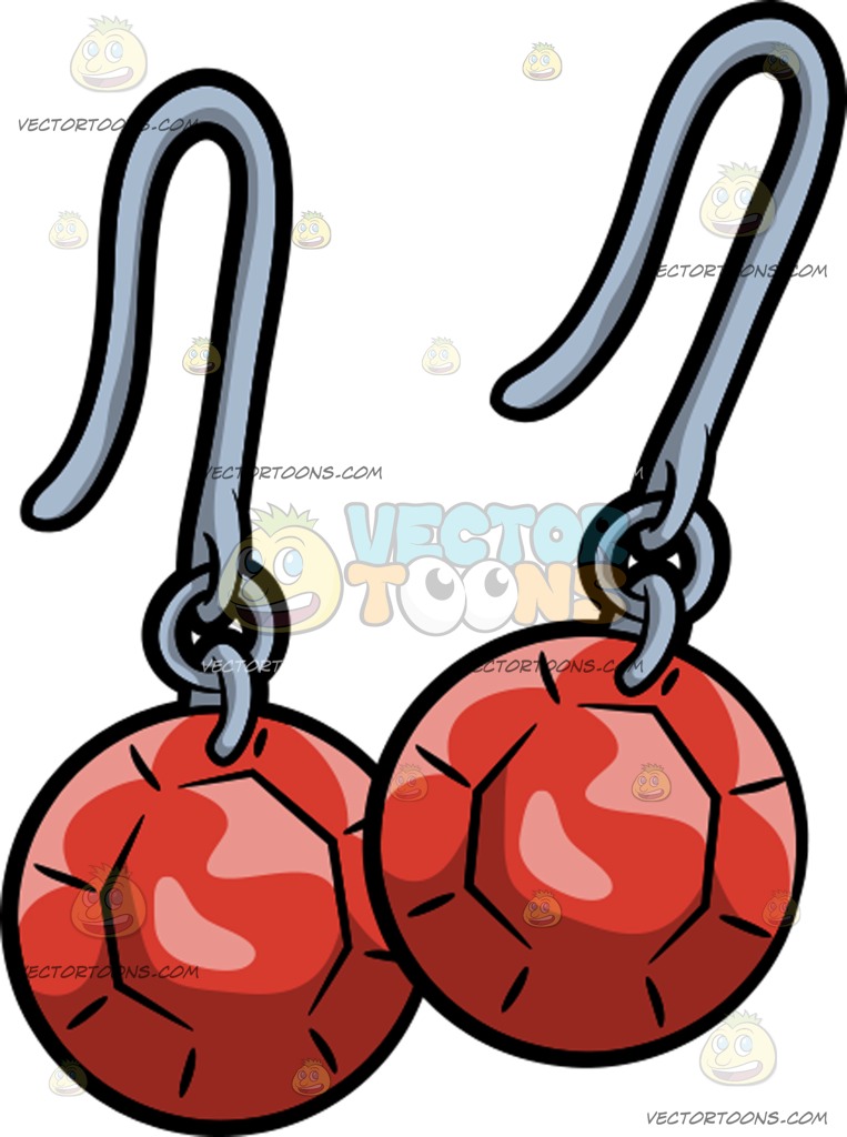 763x1024 A Pair Of Ruby Earrings Cartoon Clipart