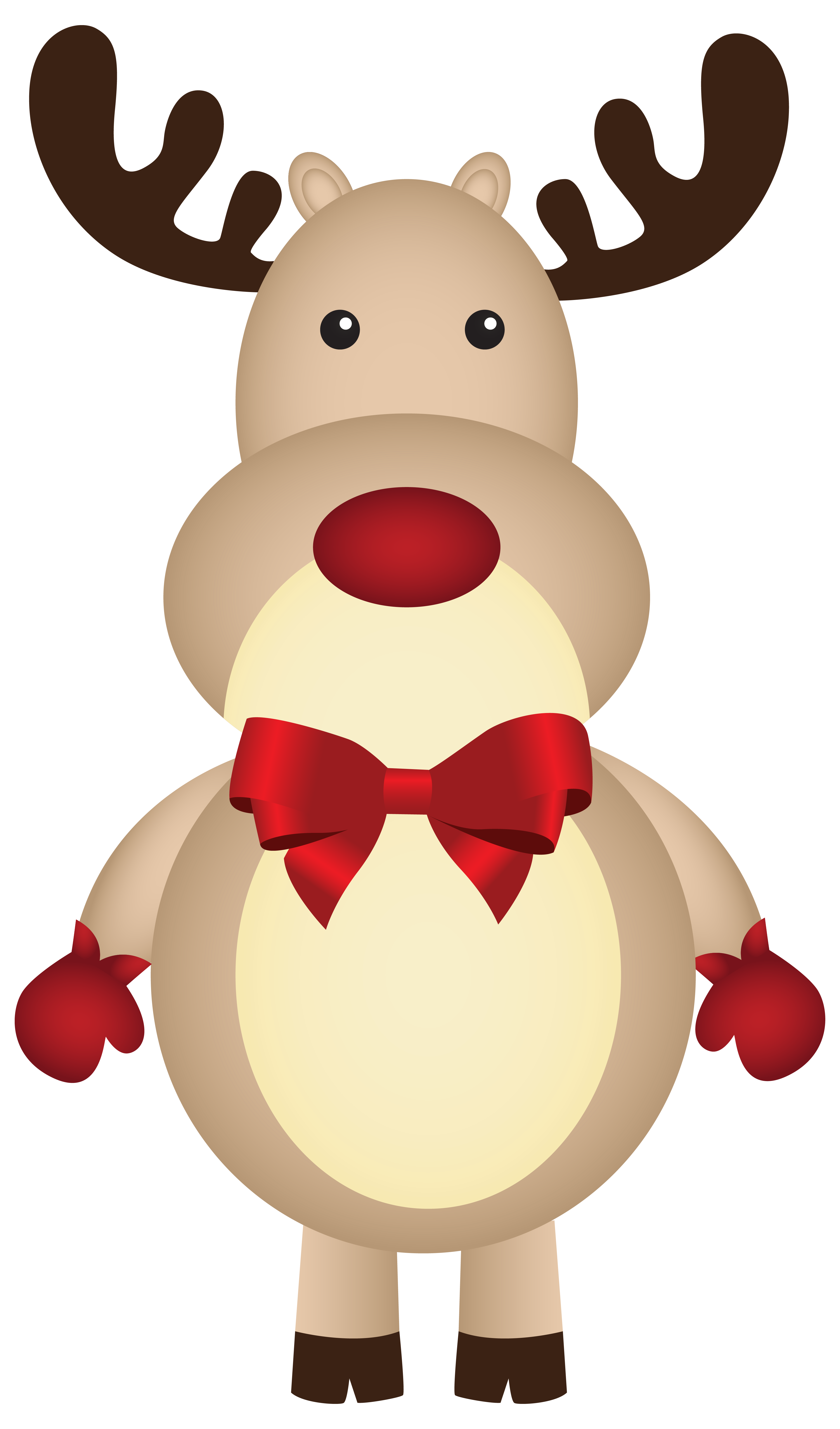 3715x6317 Christmas Rudolph With Bow Png Clipart Imageu200b Gallery