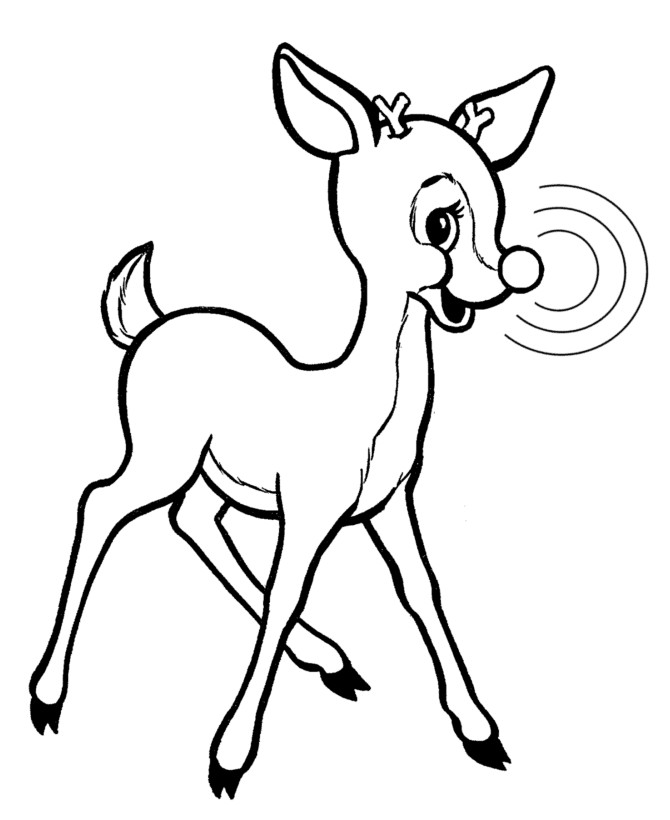 670x820 Rudolph Reindeer Coloring Page Holiday