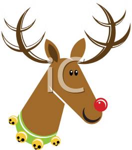 265x300 Art Image Rudolph The Red Nosed Reindeer Wearing A Green Collar