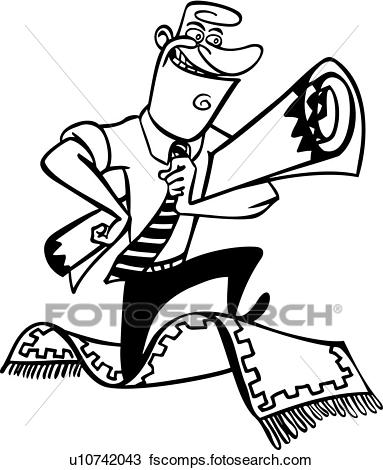 383x470 Clipart Of , Carpet, Cartoon, Rug, Trade, Work, U10742043