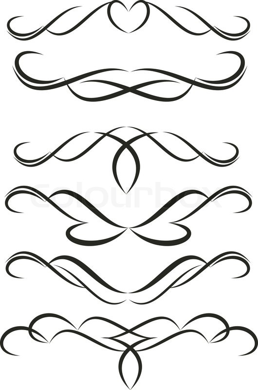 530x800 Set Of Dividers, Ornamental Rule Lines Stock Vector Colourbox