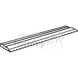 300x300 Royalty Free Black And White Outline Of A Ruler 382703 Vector Clip