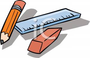 300x193 Art Image A Pink Eraser With A Pencil And Ruler