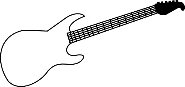 600x284 Black Electric Guitar Clip Art