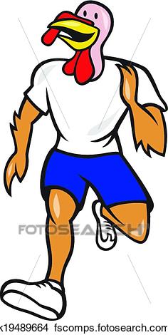 236x470 Clipart Of Turkey Run Runner Front Cartoon K19489664