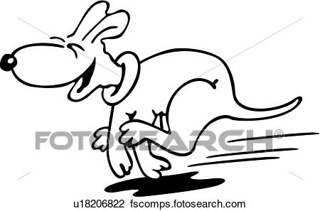 450x297 Clipart Of , Canine, Dog, Pet, Pooch, Pup, Puppy, Run, Cartoons