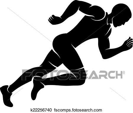450x384 Clipart Of Male Runner Silhouette K22256740