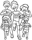 139x170 Drawing Of Marathon Kid Race Line Art K2014033