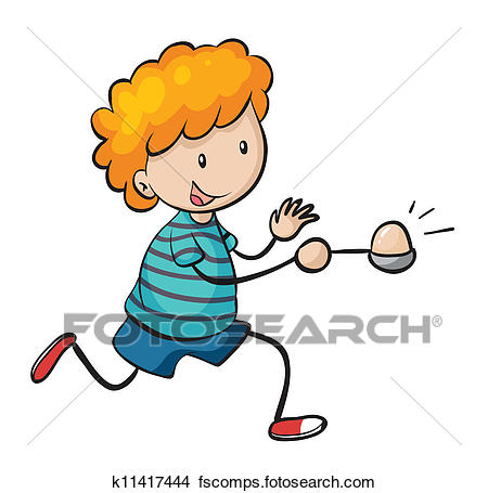 450x455 Clipart Of Boy Running In Egg And Spoon Race K11417444