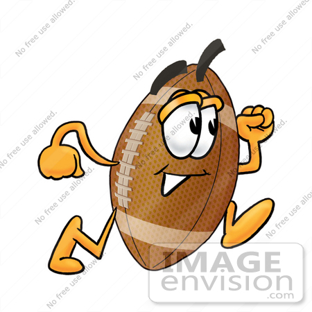 450x450 Clip Art Graphic Of A Football Cartoon Character Running