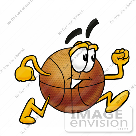450x450 Clip Art Graphic Of A Basketball Cartoon Character Running