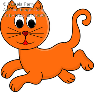 300x294 Art Illustration Of Cartoon Ginger Cat Running