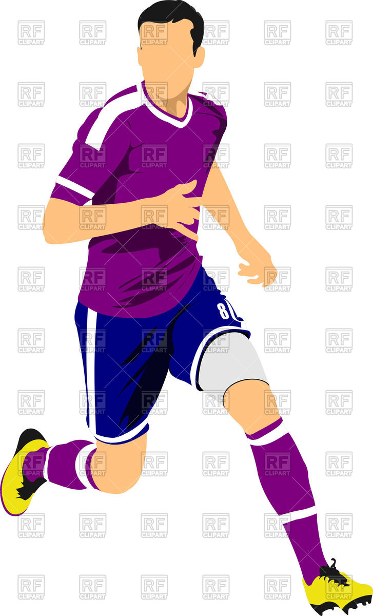 727x1200 Running Soccer Player Royalty Free Vector Clip Art Image