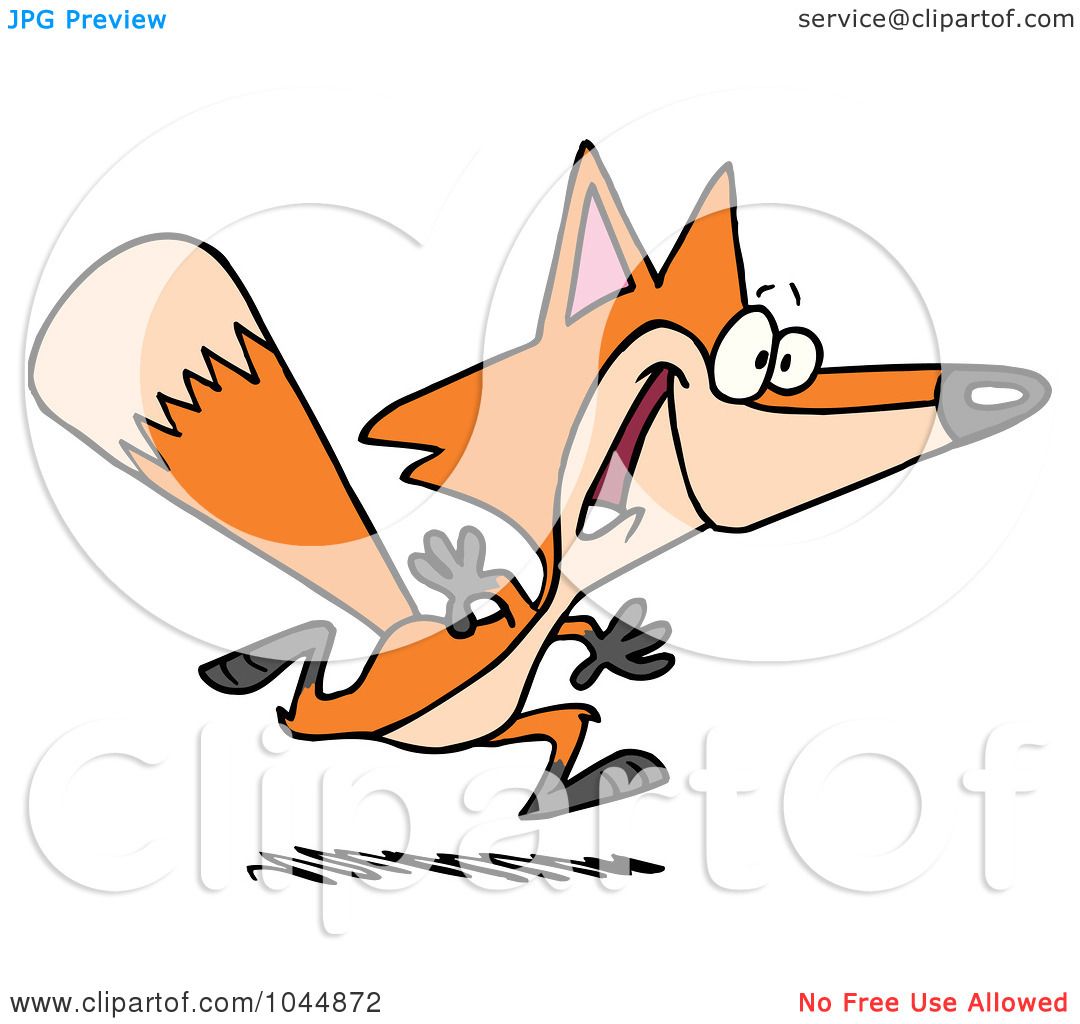 1080x1024 Royalty Free (Rf) Clip Art Illustration Of A Cartoon Running Fox