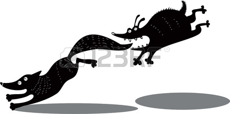 450x224 Funny Running Chicken, Fox And Dog Royalty Free Cliparts, Vectors