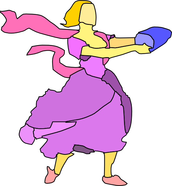 552x599 Princess Running Clip Art