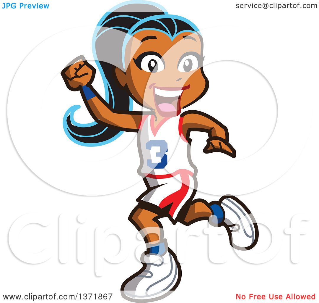 1080x1024 Clipart Of A Happy Black Basketball Player Girl Running