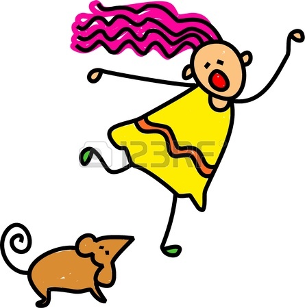 445x450 Cute Cartoon Illustration Of A Happy Stick Figure Little Girl