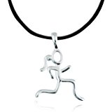 160x160 Stick Figure Running Girl Necklace By Thimbleful