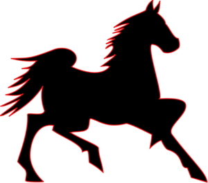 300x265 6788 Running Horse Outline Clip Art Public Domain Vectors