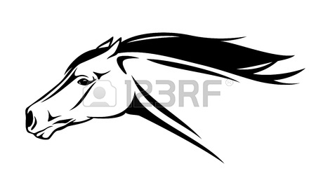 450x267 Running Horse Head Black And White Outline Royalty Free Cliparts