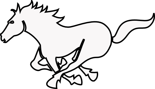 600x343 Running Horse Outline Clip Art