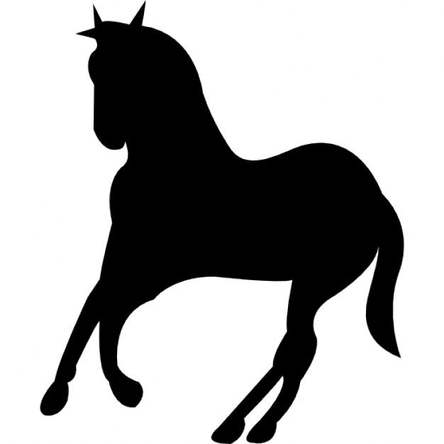 626x626 Running Horse Black Silhouette Turning To Left Pose Icons Free
