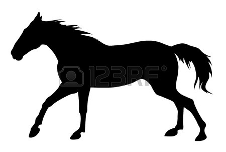 450x302 Vector Illustration Of Running Horse Silhouette Royalty Free