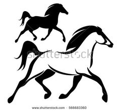 236x220 Stylized Horse Silhouette. Line Icon Vector Illustration
