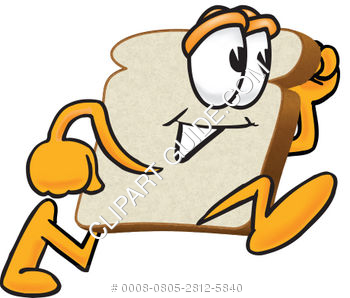350x298 Illustration Of Cartoon Clipart Bread Running