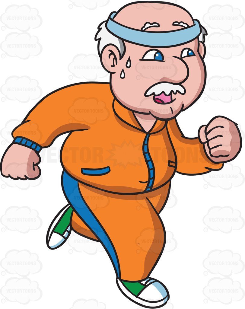 812x1024 A Grandpa Sweating It Out While Running