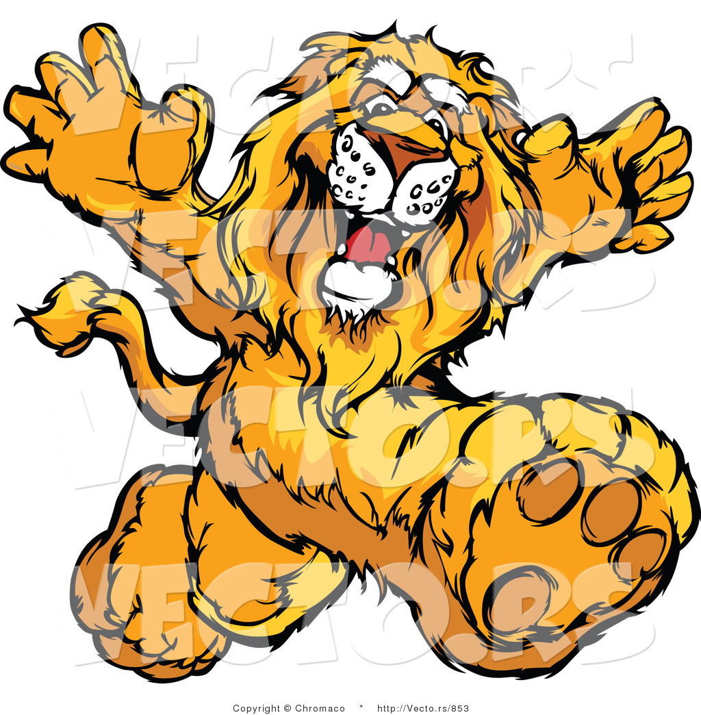 1024x1044 Vector Of A Happy Cartoon Lion Mascot Running By Chromaco