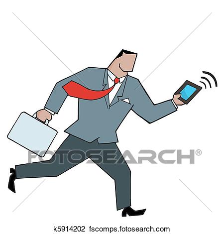 450x470 Clipart Of African Businessman Running K5914202